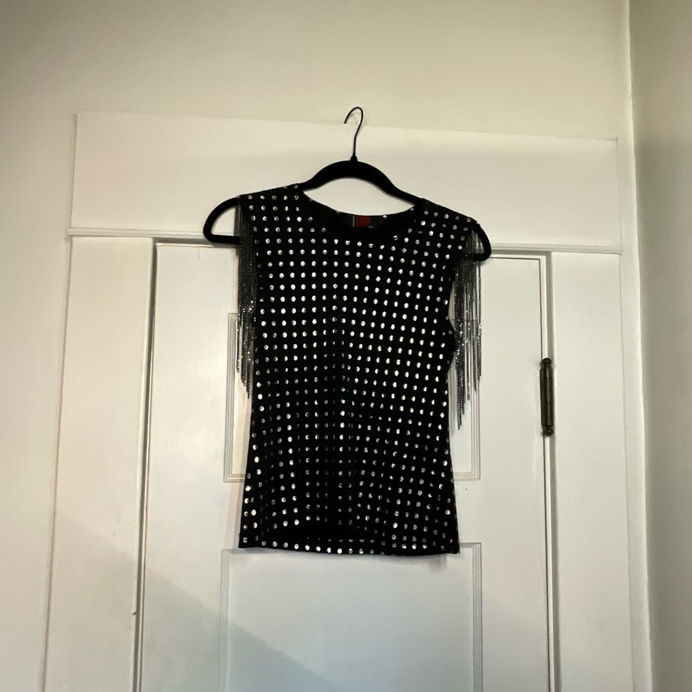 Tripp NYC 90’s Vintage Silvery Dot Chain Tank Top